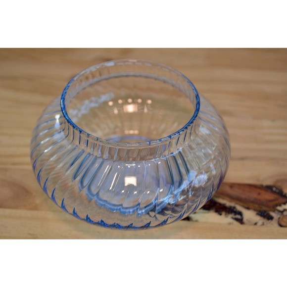 Vintage Baby Blue Turbine Glass Potpourri Jar - Retro Decor Accent - Picture 3 of 4